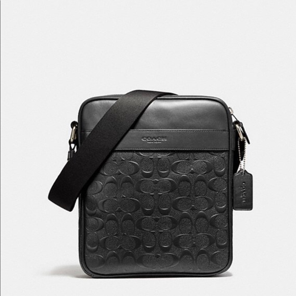 Coach signature leather flight bag